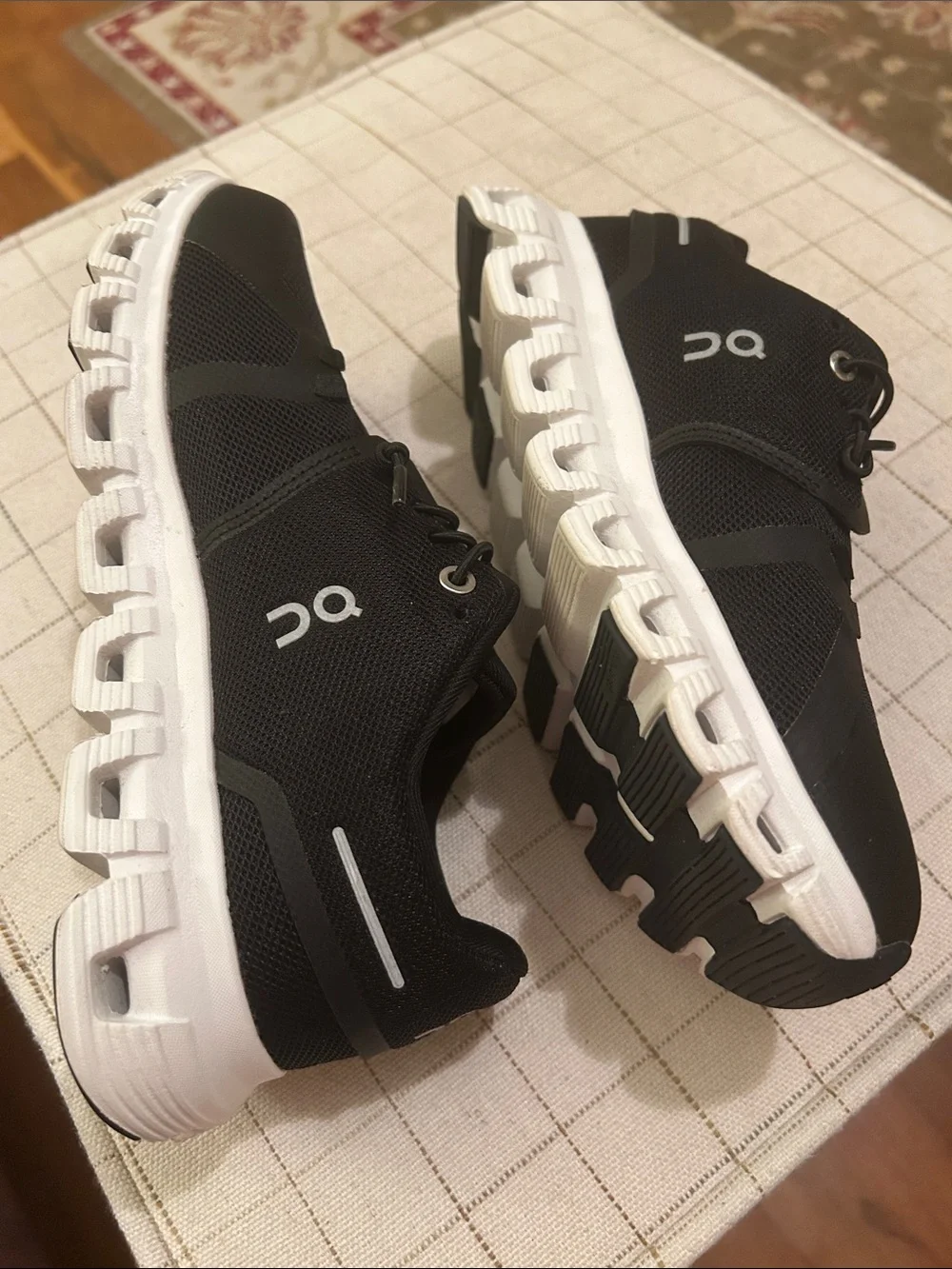 On Running Women’s Black and  White Cloud 6 Running Shoes